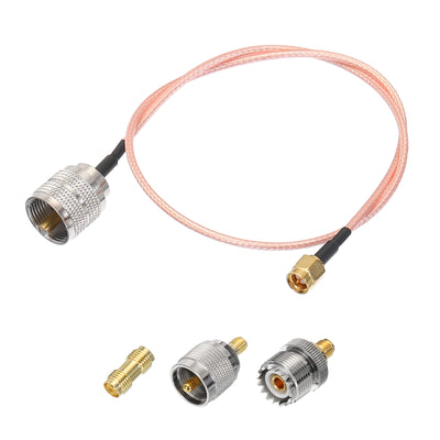 Harfington RG316 Coaxial Cables SMA Male to UHF Male with Adapter Low Loss RF Coaxial Cable