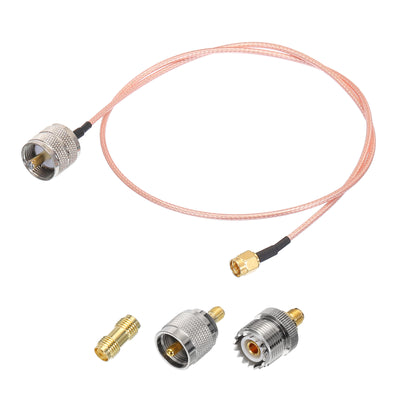 Harfington RG316 Coaxial Cables SMA Male to UHF Male with Adapter Low Loss RF Coaxial Cable