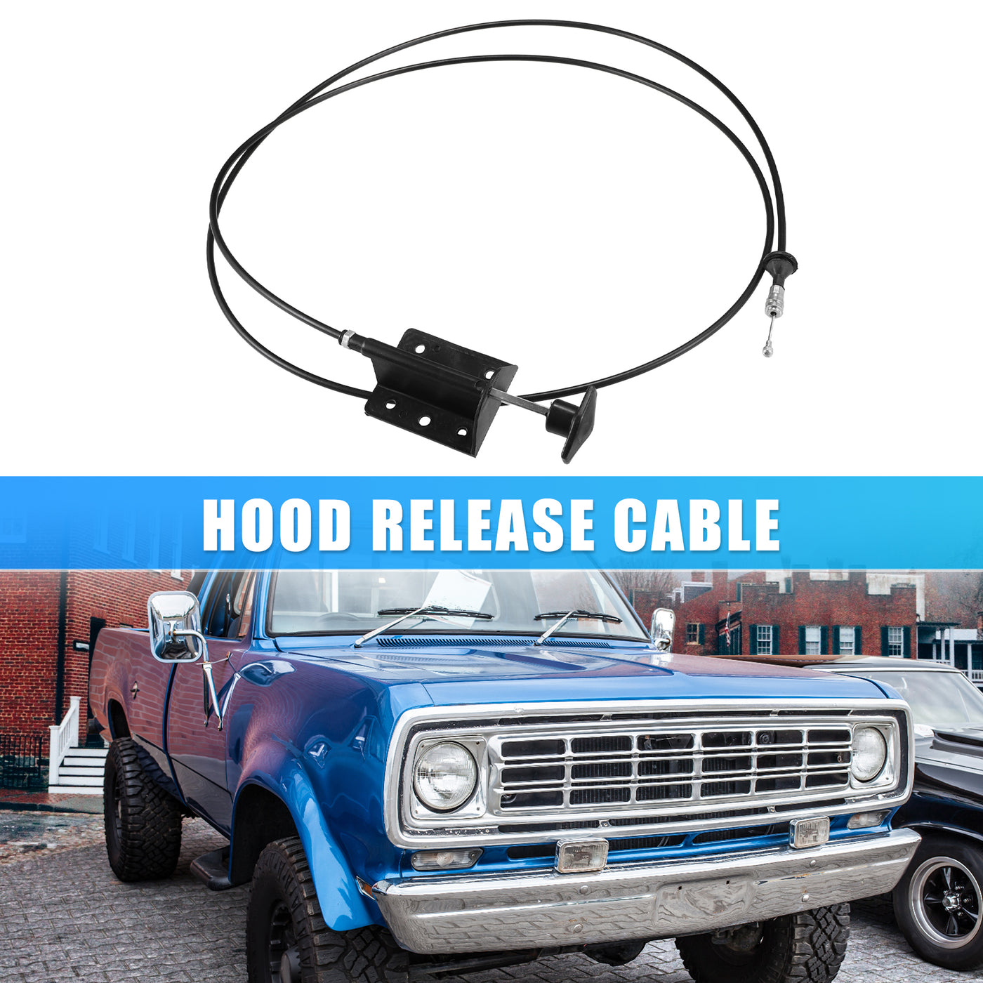 uxcell Uxcell Hood Release Cable for Dodge D150 D250 W150 W250 Ramcharger 1981-1993 for Dodge W100 1984-1989 No.55024942 Front Hood Latch Lock Control Cable