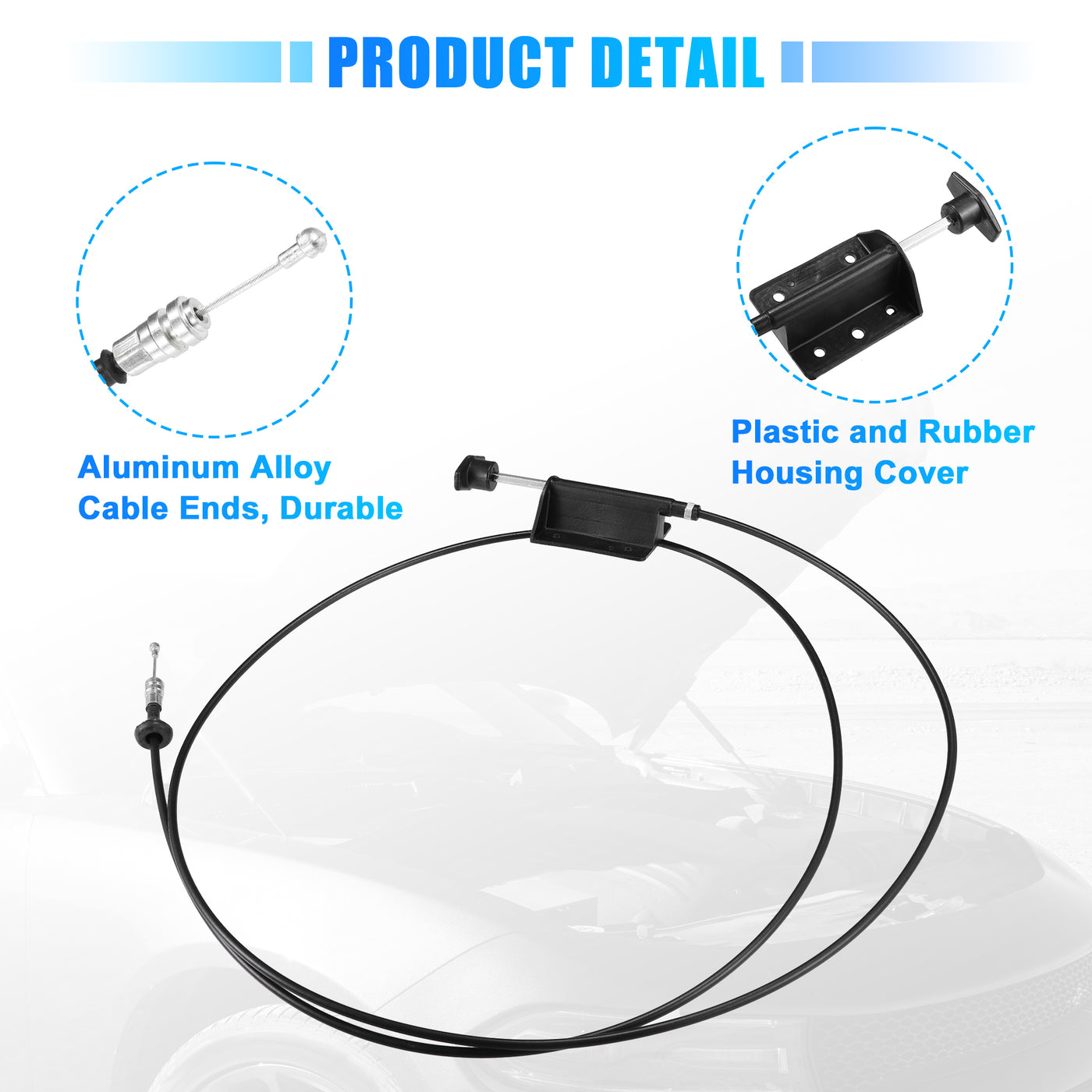 uxcell Uxcell Hood Release Cable for Dodge D150 D250 W150 W250 Ramcharger 1981-1993 for Dodge W100 1984-1989 No.55024942 Front Hood Latch Lock Control Cable