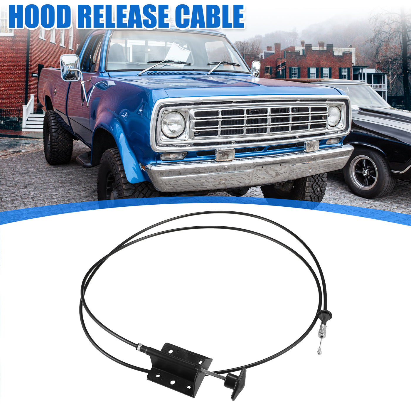 uxcell Uxcell Hood Release Cable for Dodge D150 D250 W150 W250 Ramcharger 1981-1993 for Dodge W100 1984-1989 No.55024942 Front Hood Latch Lock Control Cable