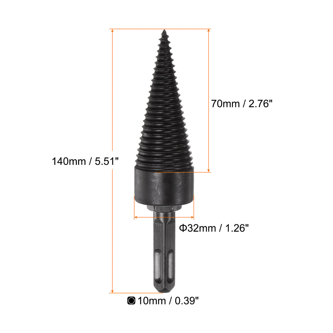 Harfington Square Shank Firewood Drill Bit Wood Splitter, 32mm Wood Log Splitter Drill