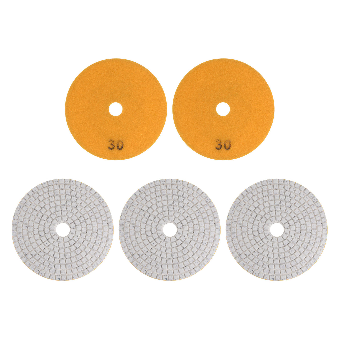 Harfington 5pcs 5-Inch Grit 30 Diamond Polishing Pads Wet/Dry for Stone Concrete Marble