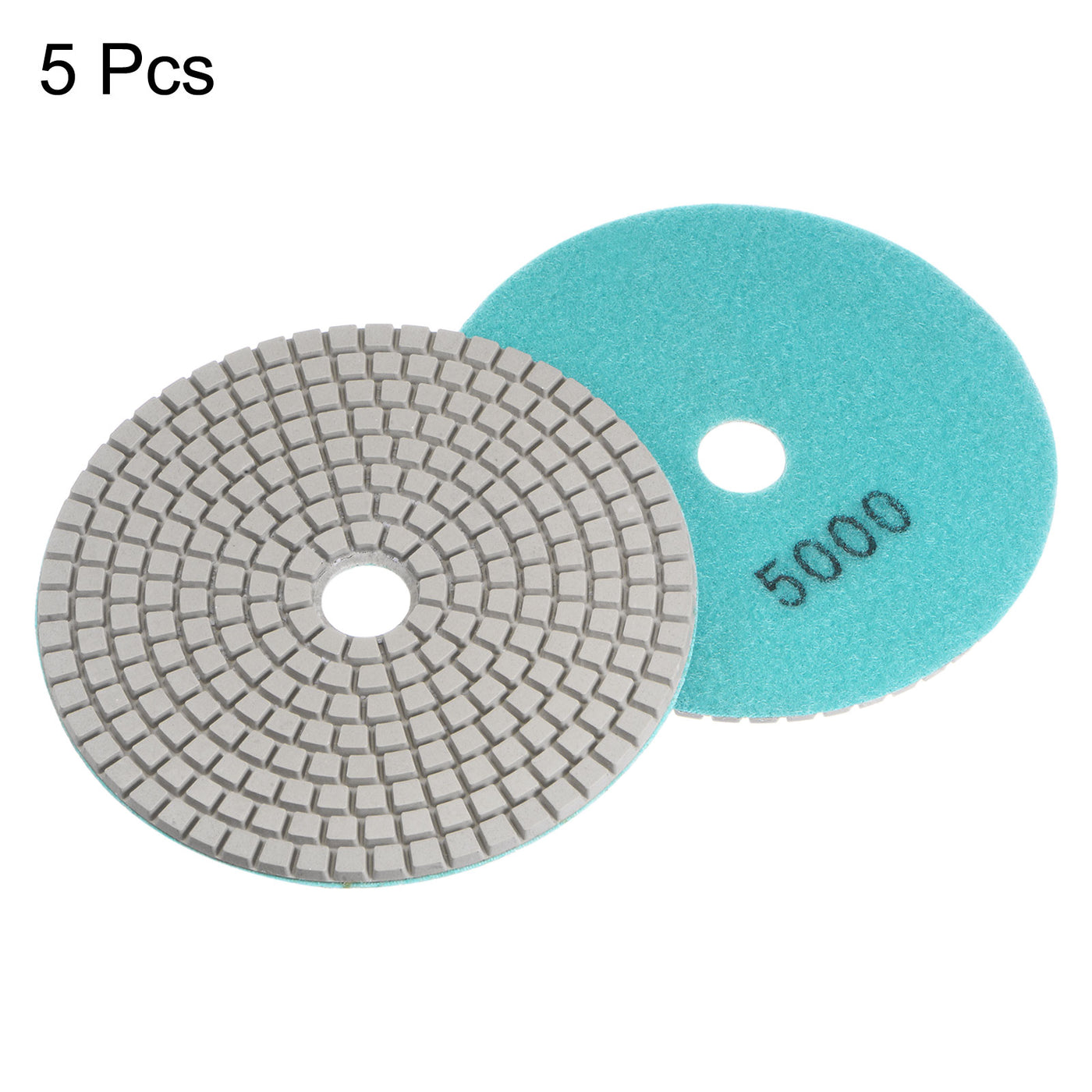 Harfington 5pcs 5-Inch Grit 5000 Diamond Polishing Pads Wet/Dry for Stone Concrete Marble