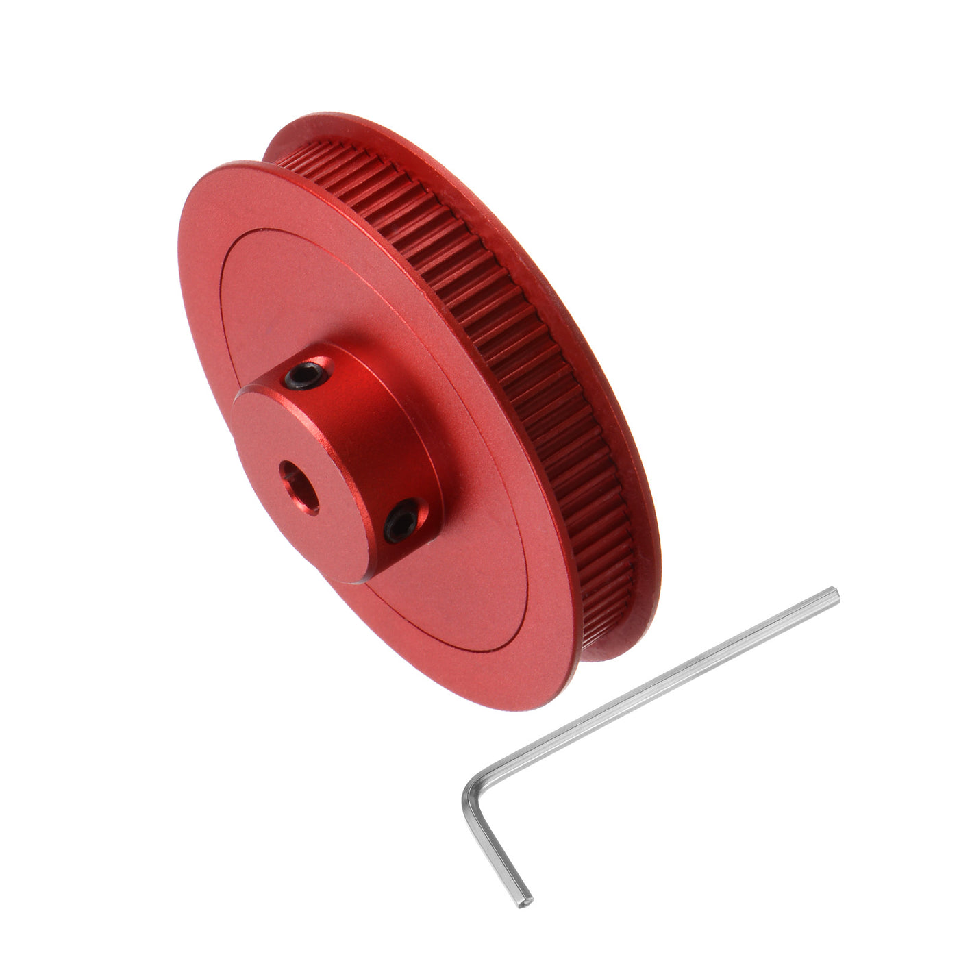 Harfington 2GT Idler Pulley 80T 5mm Bore 55mm Dia.6mm Width Belt with 2mm Spanner, Red