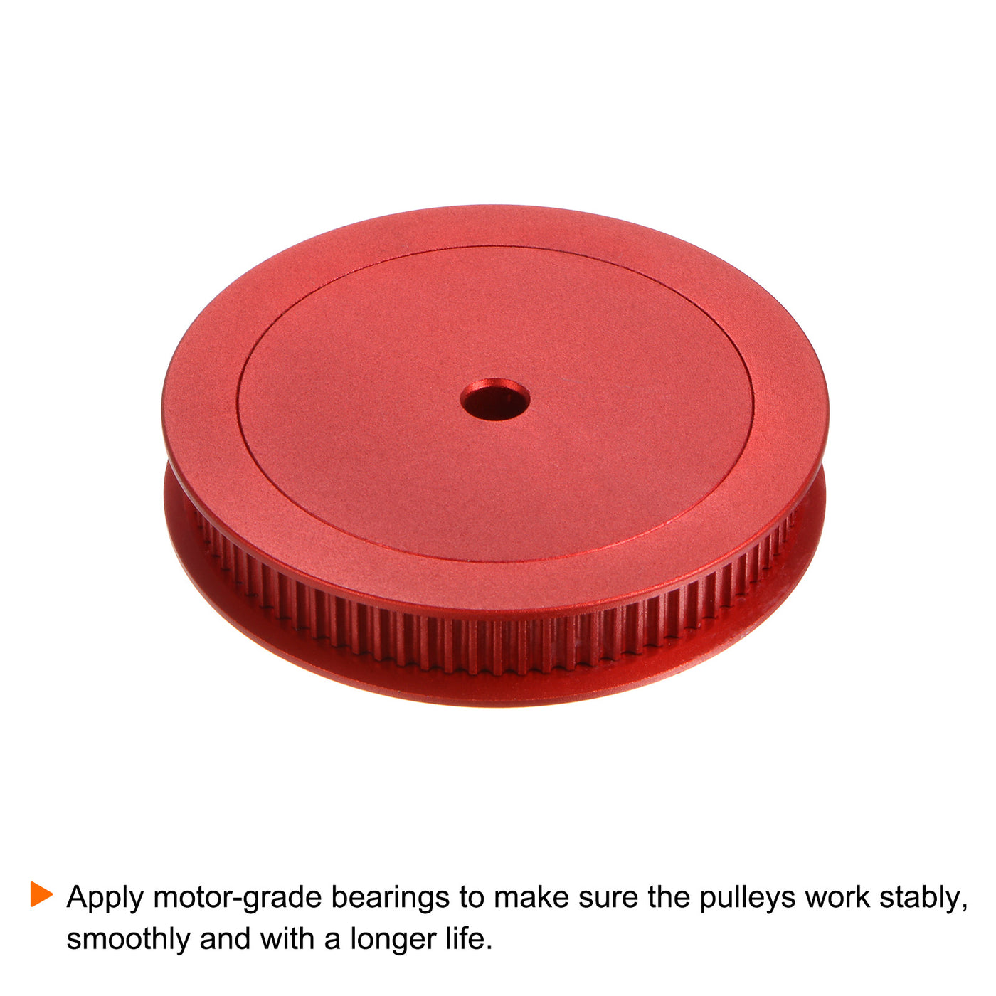 Harfington 2GT Idler Pulley 80T 5mm Bore 55mm Dia.6mm Width Belt with 2mm Spanner, Red