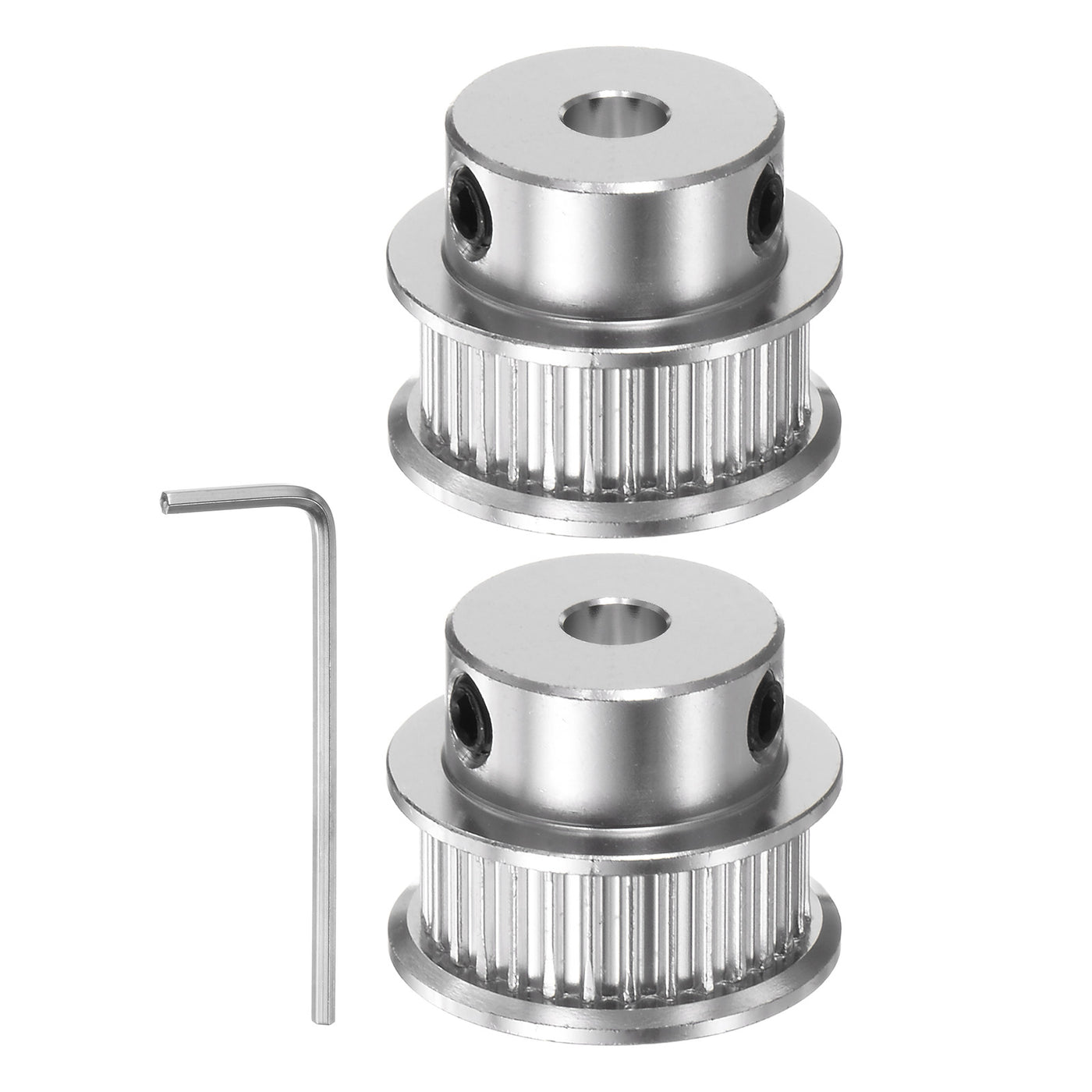 Harfington 2pcs 2GT Idler Pulley 30T 5mm Bore 21.5mm Dia.6mm Width Belt with 2mm Spanner