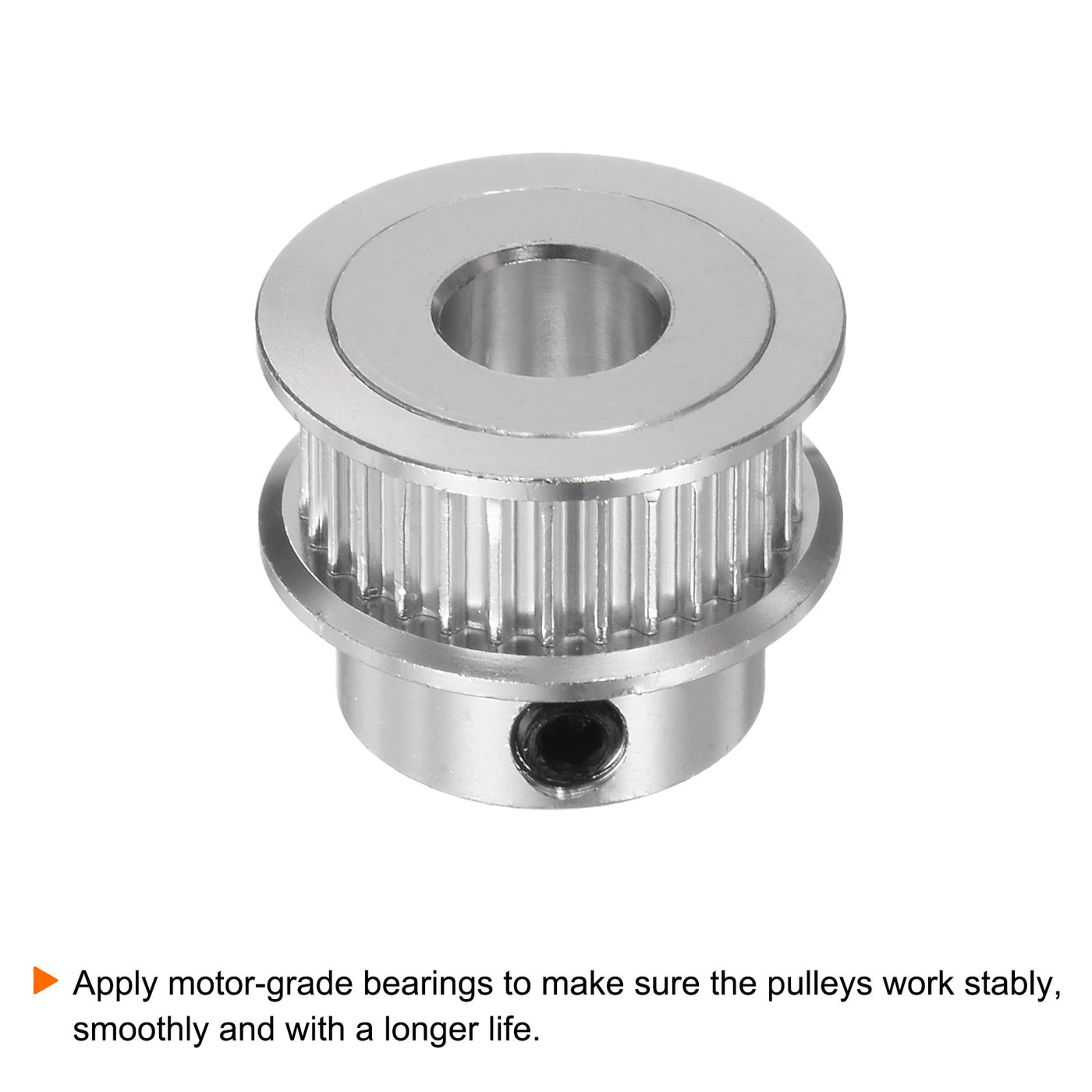 Harfington 2Stk 2GT Umlenkrolle 30 Zähne 8mm Bohrung 21mm Durchm. Aluminum Zahnriemen mit 2mm Sechskant Schlüssel für 6mm Breite Gürtel 3D Drucker CNC Maschine Zubehör Silberton