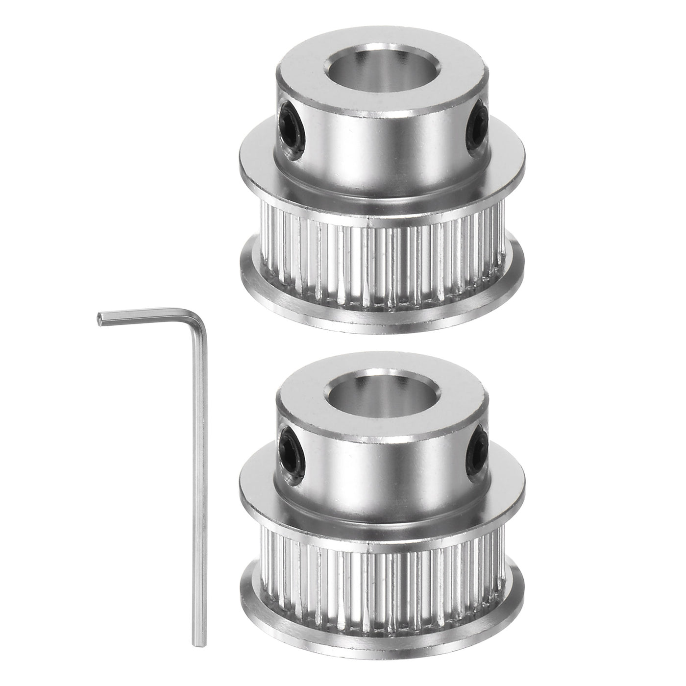 Harfington 2pcs 2GT Idler Pulley 30T 8mm Bore 21mm Dia.6mm Width Belt with 2mm Spanner