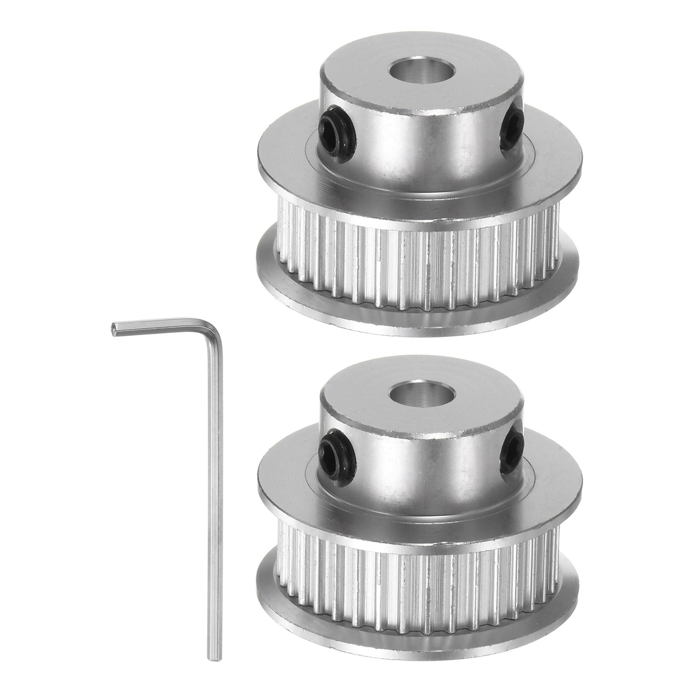 Harfington 2pcs 2GT Idler Pulley 36T 5mm Bore 25mm Dia.6mm Width Belt with 2mm Spanner