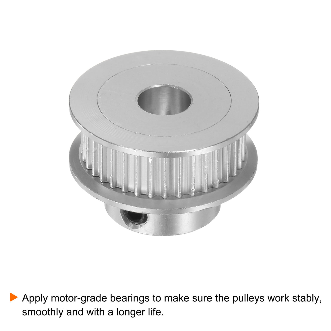 Harfington 2Stk 2GT Umlenkrolle 36 Zähne 6.35mm Bohrung 25.5mm Durchm. Aluminum Zahnriemen mit 2mm Sechskant Schlüssel für 6mm Breite Gürtel 3D Drucker CNC Maschine Zubehör Silberton