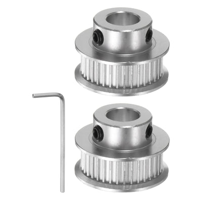 Harfington 2pcs 2GT Idler Pulley 36T 8mm Bore 25mm Dia.6mm Width Belt with 2mm Spanner