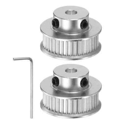 Harfington 2pcs 2GT Idler Pulley 40T 5mm Bore 30mm Dia.6mm Width Belt with 2mm Spanner