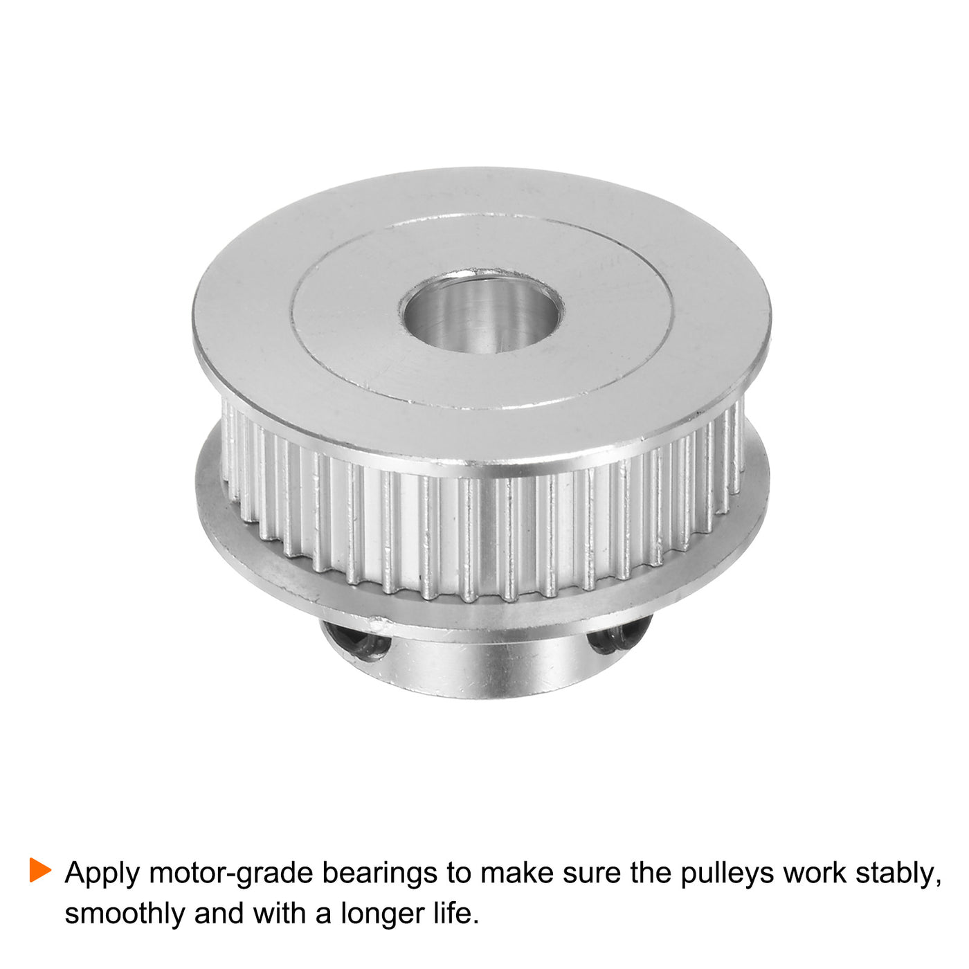 Harfington 2Stk 2GT Umlenkrolle 40 Zähne 6.35mm Bohrung 27mm Durchm. Aluminum Zahnriemen mit 2mm Sechskant Schlüssel für 6mm Breite Gürtel 3D Drucker CNC Maschine Zubehör Silberton