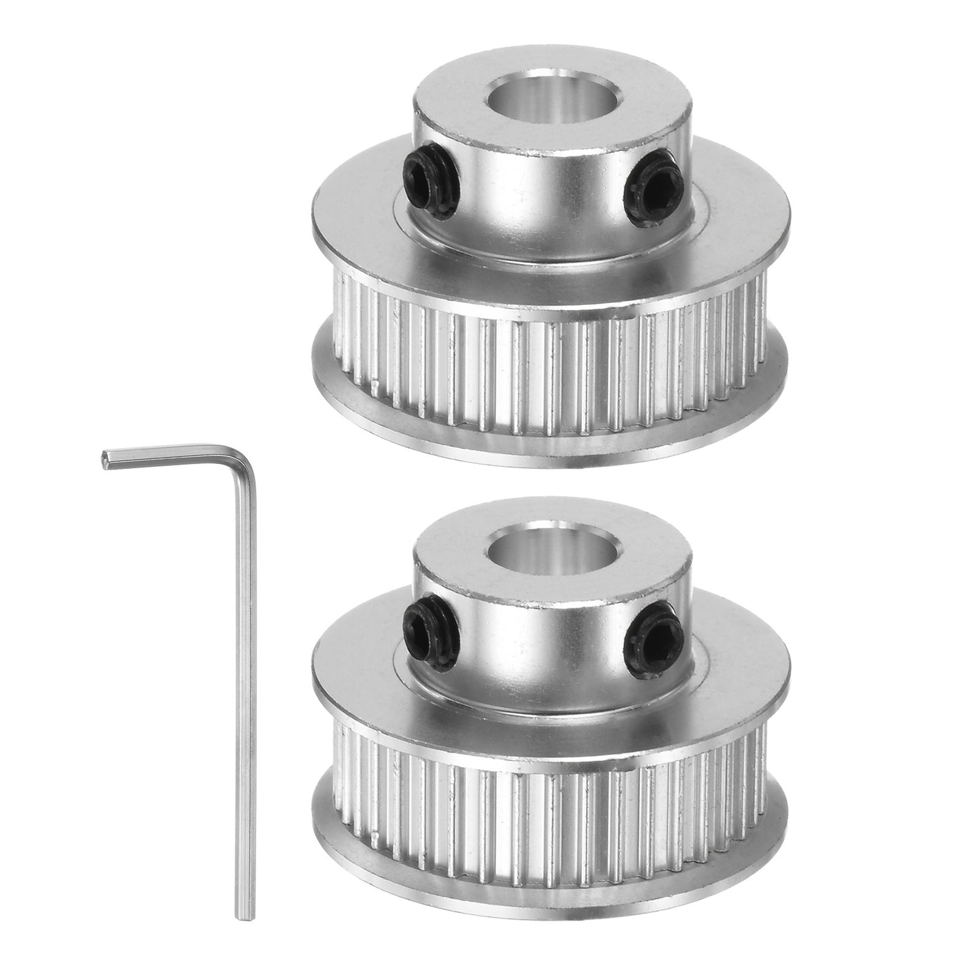 Harfington 2pcs 2GT Idler Pulley 40T 6.35mm Bore 27mm Dia.6mm Width Belt with 2mm Spanner