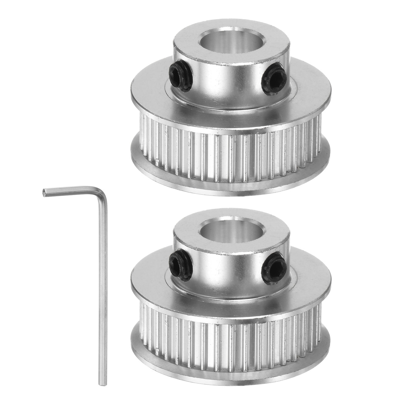 Harfington 2pcs 2GT Idler Pulley 40T 8mm Bore 27mm Dia.6mm Width Belt with 2mm Spanner