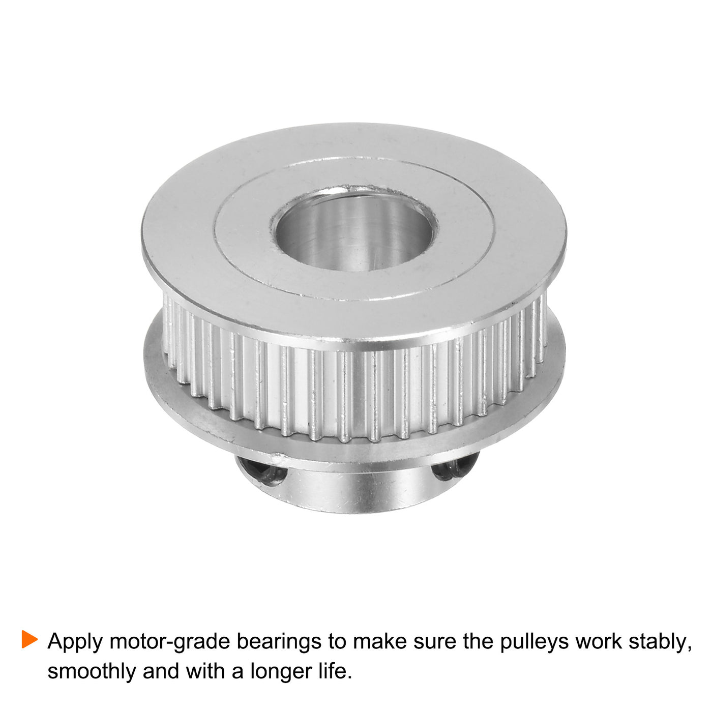 Harfington 2Stk 2GT Umlenkrolle 40 Zähne 10mm Bohrung 27mm Durchm. Aluminum Zahnriemen mit 2mm Sechskant Schlüssel für 6mm Breite Gürtel 3D Drucker CNC Maschine Zubehör Silberton