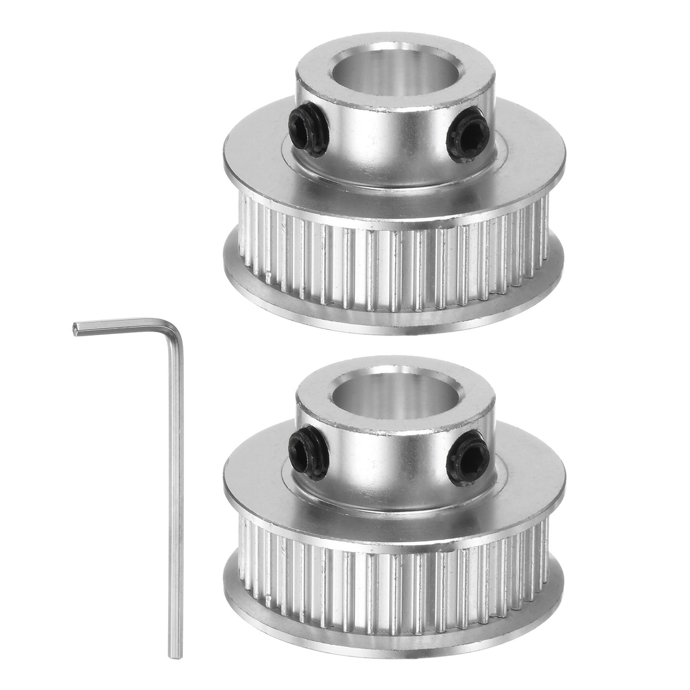 Harfington 2pcs 2GT Idler Pulley 40T 10mm Bore 27mm Dia.6mm Width Belt with 2mm Spanner