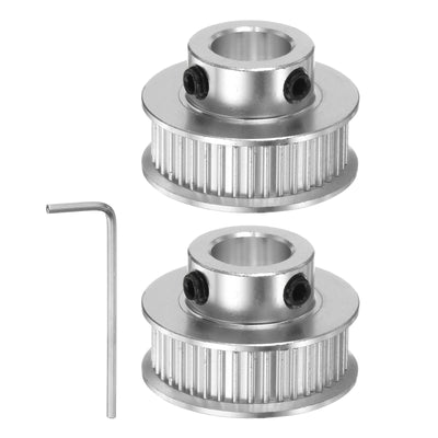 Harfington 2pcs 2GT Idler Pulley 40T 10mm Bore 27mm Dia.6mm Width Belt with 2mm Spanner