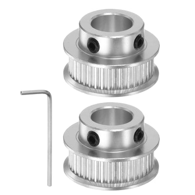 Harfington 2pcs 2GT Idler Pulley 40T 10mm Bore 28mm Dia.6mm Width Belt with 2mm Spanner