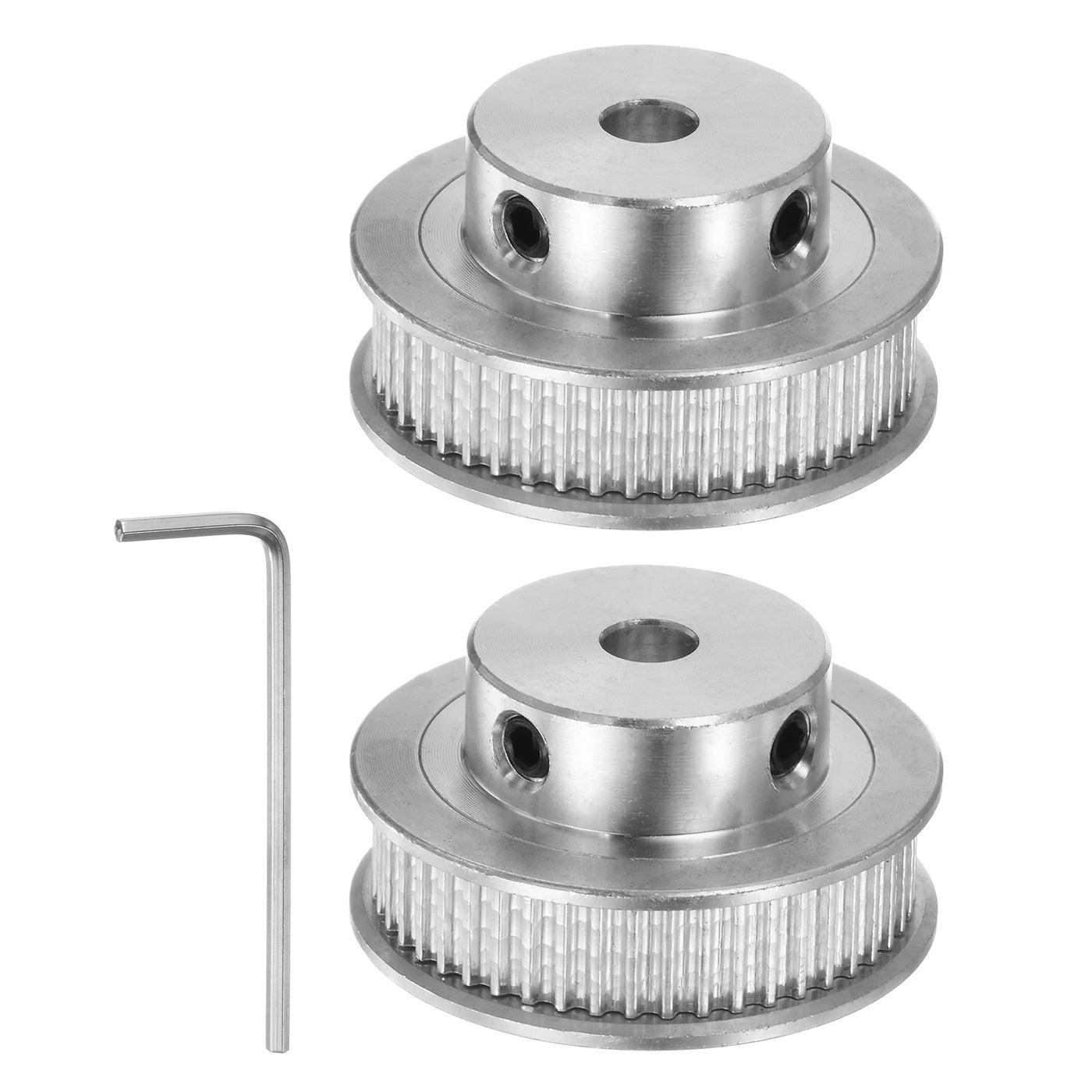 Harfington 2pcs 2GT Idler Pulley 48T 5mm Bore 32mm Dia.6mm Width Belt with 2mm Spanner