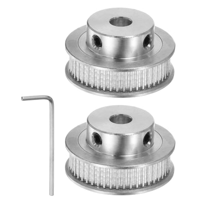 Harfington 2pcs 2GT Idler Pulley 48T 6.35mm Bore 32mm Dia.6mm Width Belt with 2mm Spanner