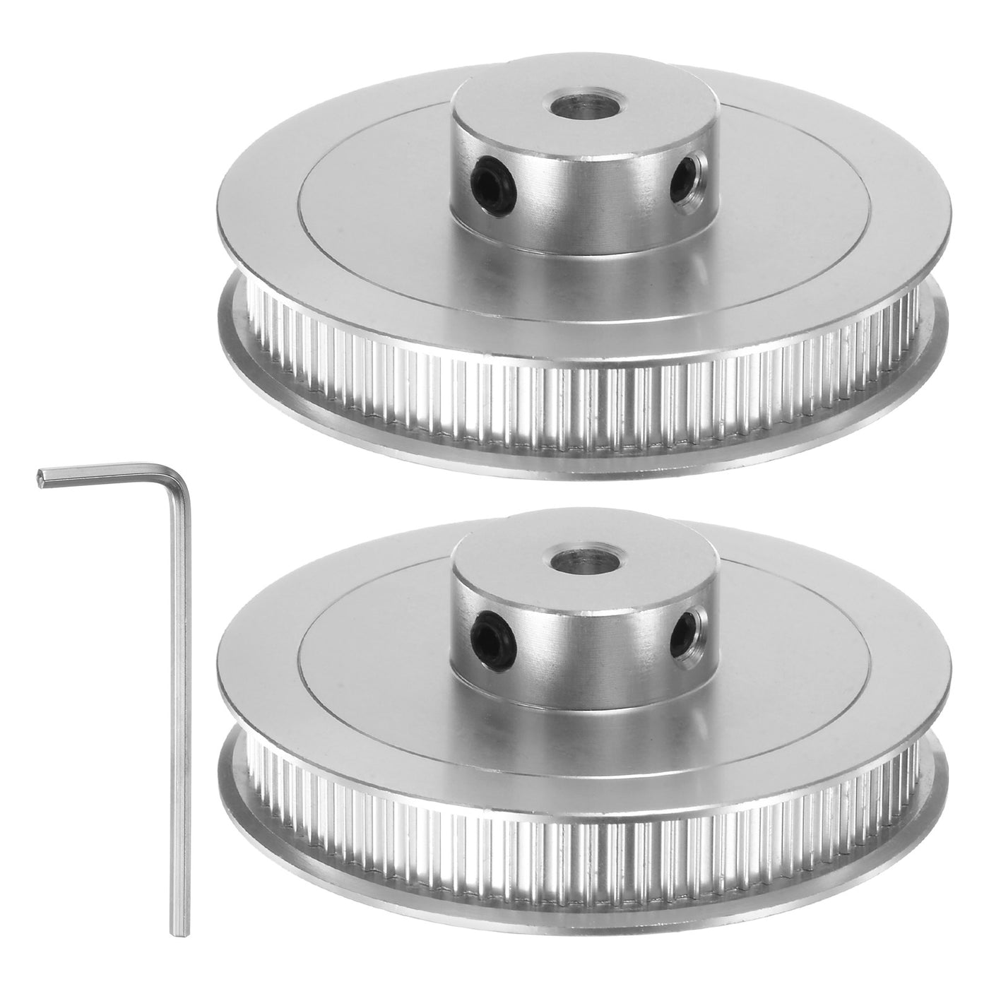 Harfington 2pcs 2GT Idler Pulley 80T 5mm Bore 55mm Dia.6mm Width Belt with 2mm Spanner