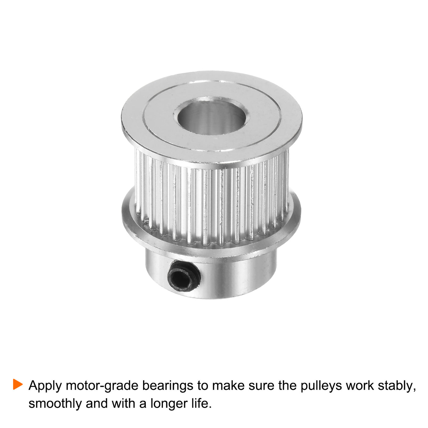 Harfington 2Stk 2GT Umlenkrolle 30 Zähne 8mm Bohrung 21.5mm Durchm. Aluminum Zahnriemen mit 2mm Sechskant Schlüssel für 10mm Breite Gürtel 3D Drucker CNC Maschine Zubehör Silberton