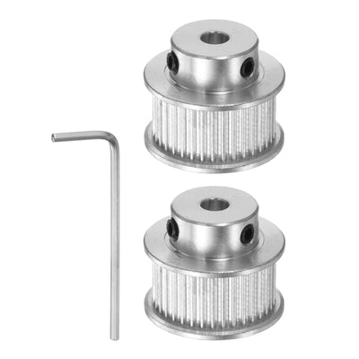 Harfington 2pcs 2GT Idler Pulley 36T 5mm Bore 26mm Dia.10mm Width Belt with 2mm Spanner