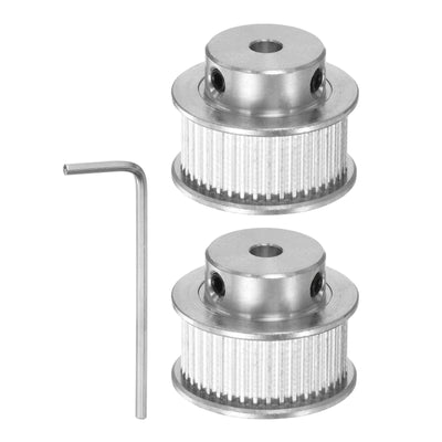 Harfington 2pcs 2GT Idler Pulley 40T 5mm Bore 28mm Dia.10mm Width Belt with 2mm Spanner