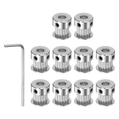 Harfington 10pcs 2GT Idler Pulley 16T 5mm Bore 13mm Dia.6mm Width Belt with 2mm Spanner