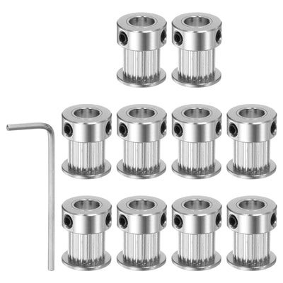 Harfington 10pcs 2GT Idler Pulley 20T 8mm Bore 16mm Dia.10mm Width Belt with 2mm Spanner