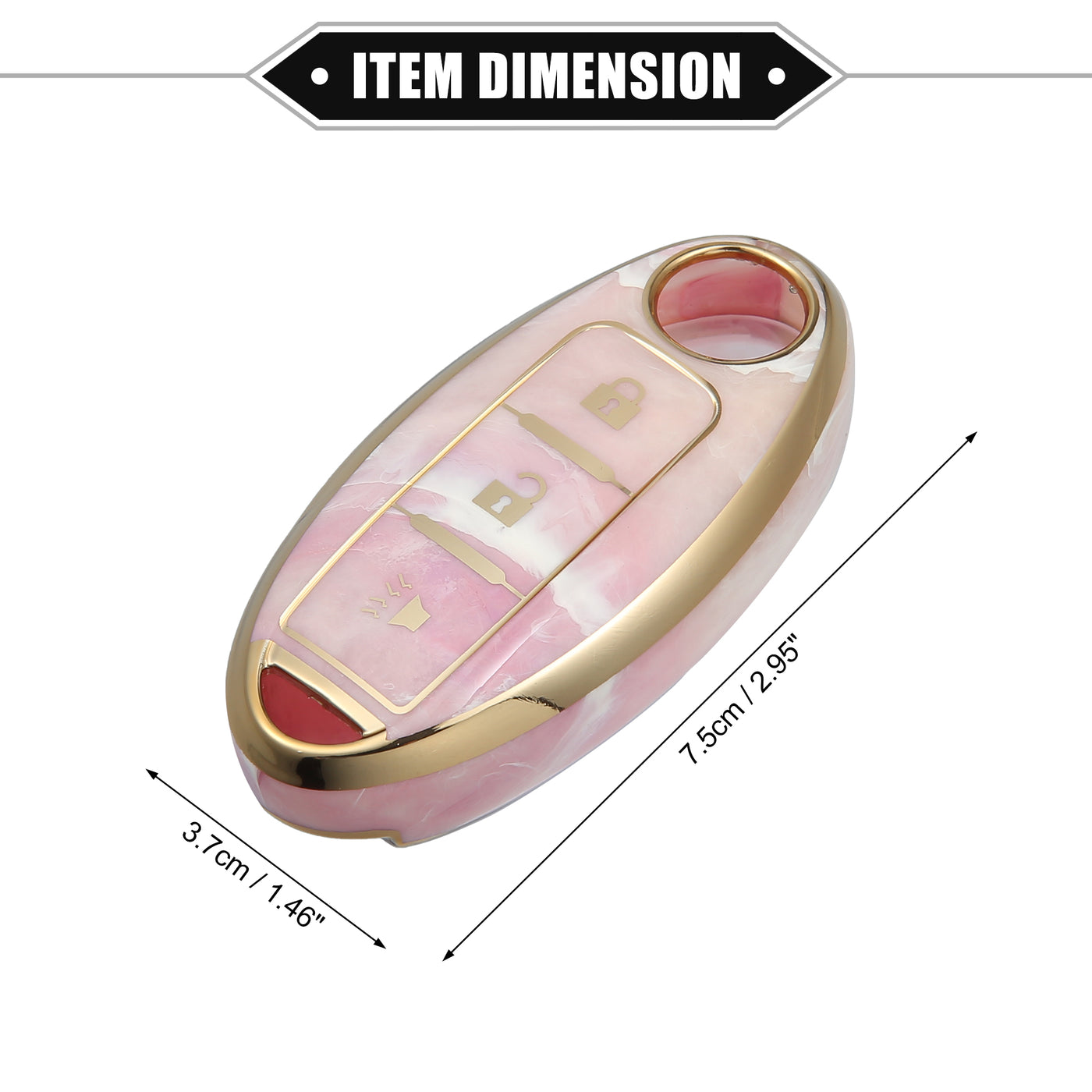 VekAuto Car Key Fob Cover Case Compatible for Nissan Serena E51 E52 Skyline, Soft TPU Pink 3 Buttons Remote Keyless Smart Key Fob Case Protection