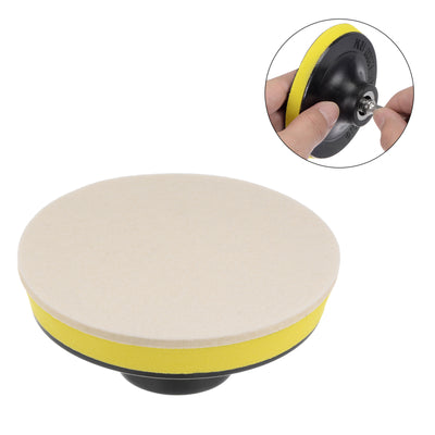 Harfington 3pcs Wool Felt Polishing Pads 3 Inch Buffing Wheel Polish Pad Flocking Back