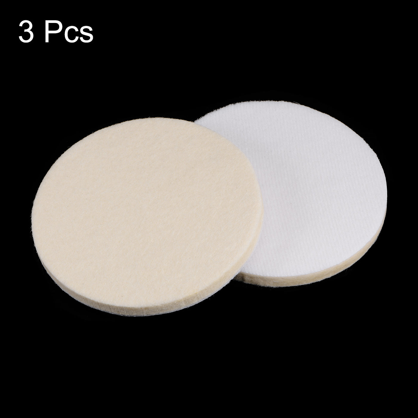 Harfington 3pcs Wool Felt Polishing Pads 4 Inch Buffing Wheel Polish Pad Flocking Back