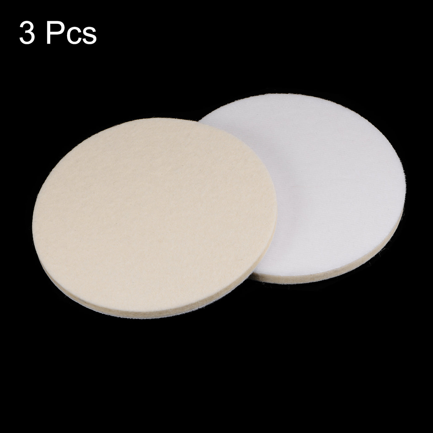 Harfington 3pcs Wool Felt Polishing Pads 5 Inch Buffing Wheel Polish Pad Flocking Back