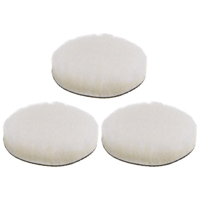 Harfington 3pcs Wool Buffing Pads 4 Inch Polishing Pad Polishing Buffing Pad Hook and Loop