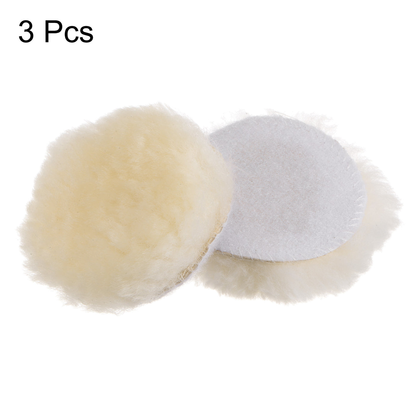 Harfington 3pcs Wool 3 Inch Wool Polishing Pad with Hook and Loop