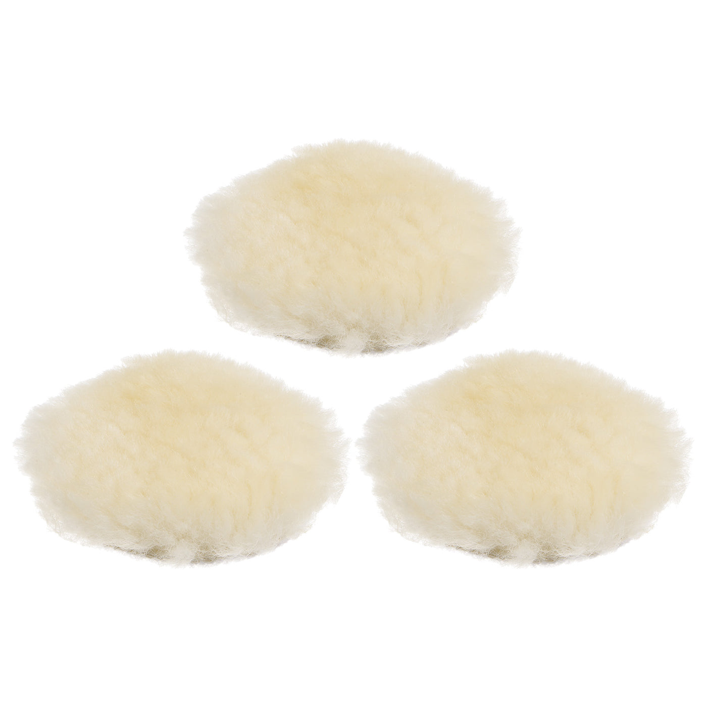 Harfington 3pcs Wool 3 Inch Wool Polishing Pad with Hook and Loop