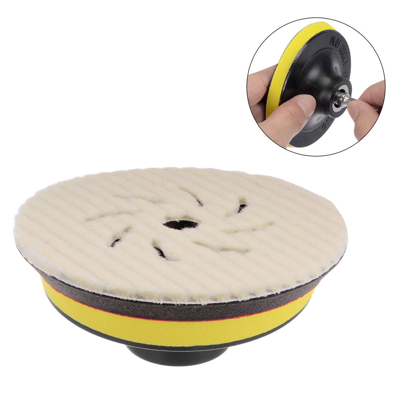 Harfington 2pcs Wool Buffing Pad, 5 Inch Car Waxing Pads Disc