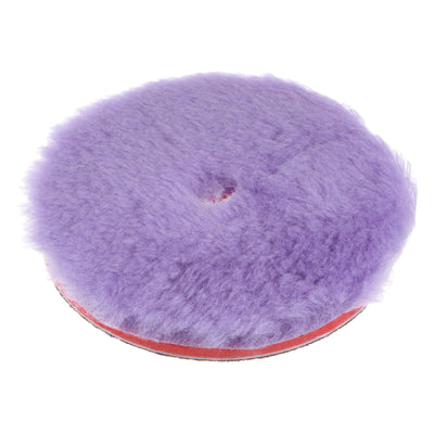 Harfington Wool Polishing Pads 5.5 Inch Purple Wool Buffing Wheel with Hook and Loop