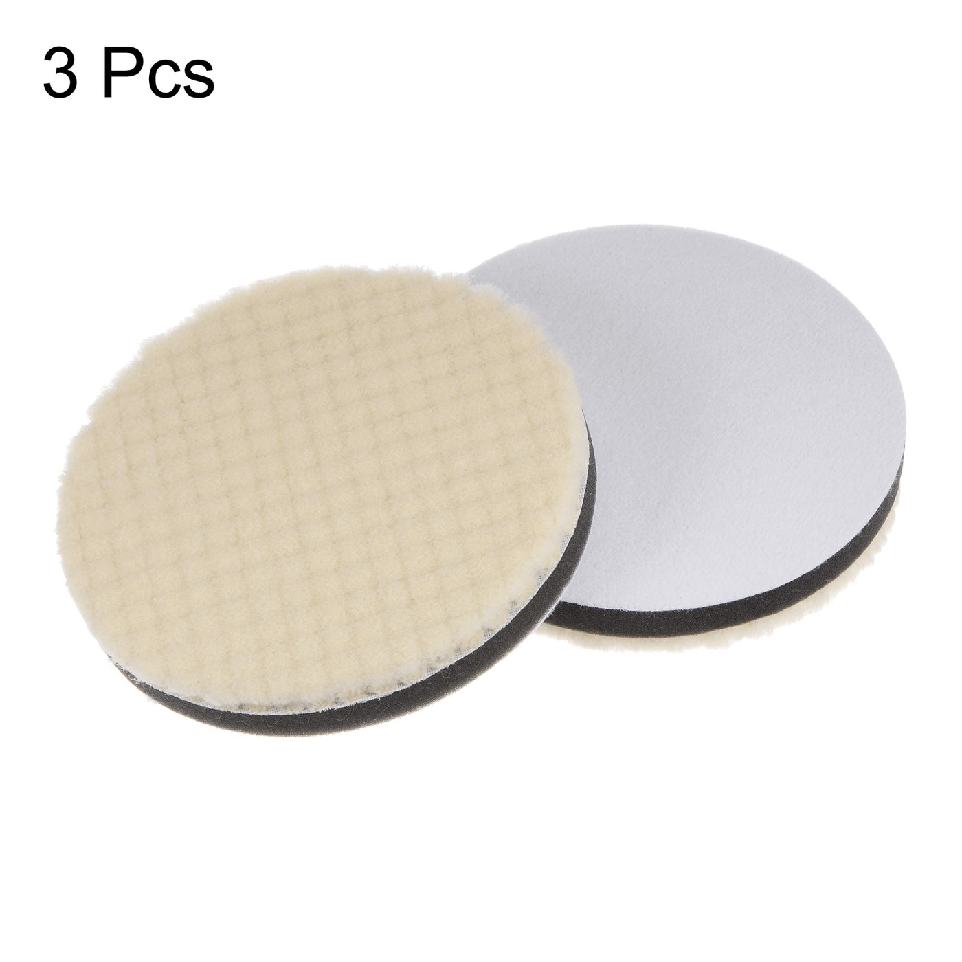 Harfington 3pcs Wool Polishing Pads 5 Inch Felt Sponge Pad Medium Polishing Pad