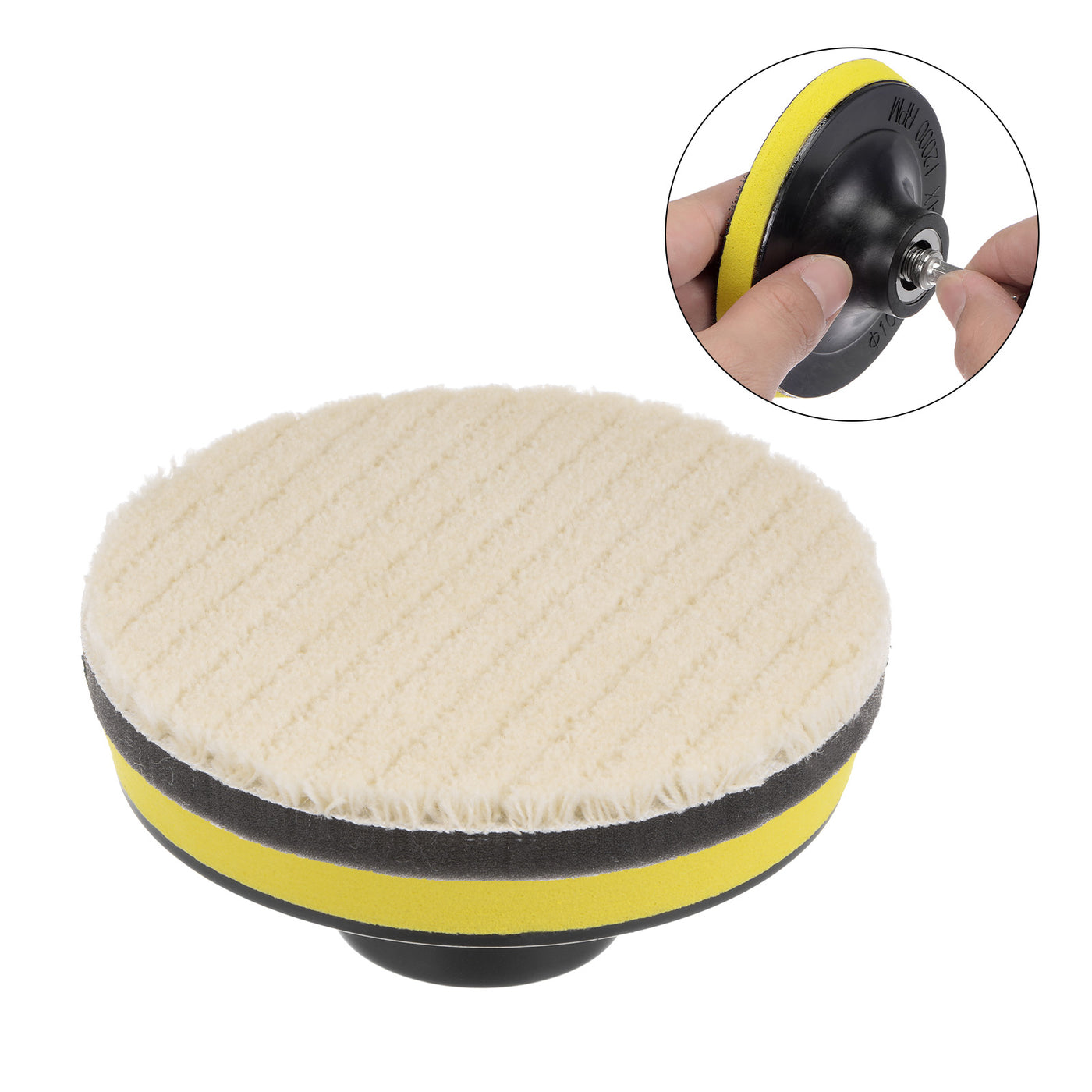 Harfington 3pcs Wool Polishing Pads 5 Inch Felt Sponge Pad Medium Polishing Pad