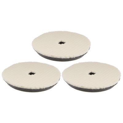 Harfington 3pcs Wool Polishing Pads 6 Inch Felt Sponge Pad with Hole Medium Polishing Pad