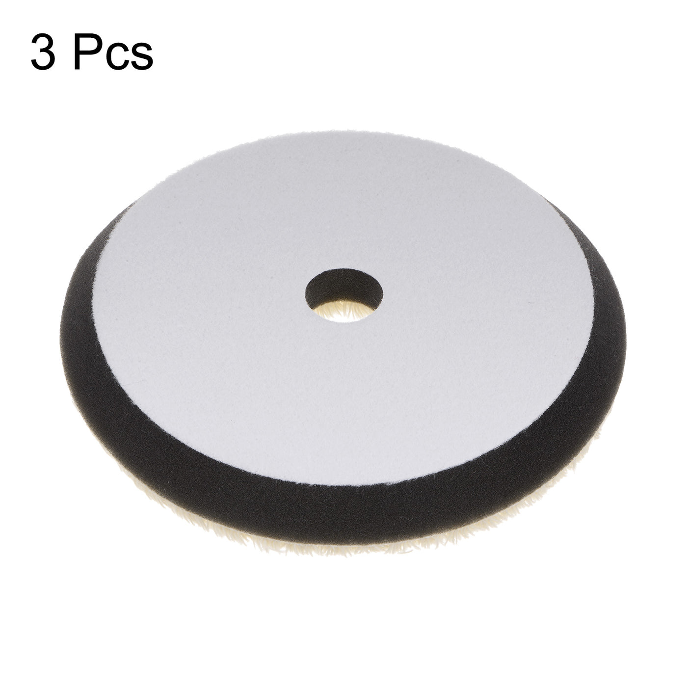 Harfington 3pcs Wool Polishing Pads 7 Inch Felt Sponge Pad with Hole Medium Polishing Pad