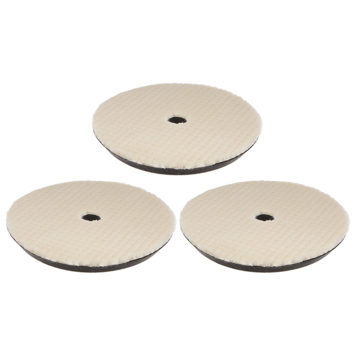 Harfington 3pcs Wool Polishing Pads 7 Inch Felt Sponge Pad with Hole Medium Polishing Pad