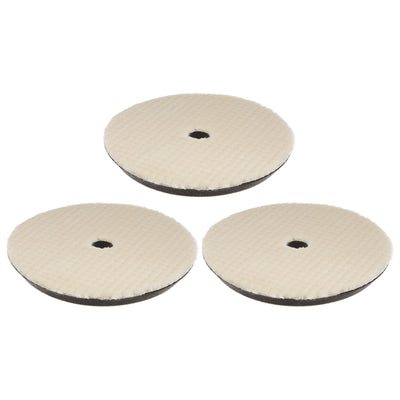 Harfington 3pcs Wool Polishing Pads 7 Inch Felt Sponge Pad with Hole Medium Polishing Pad