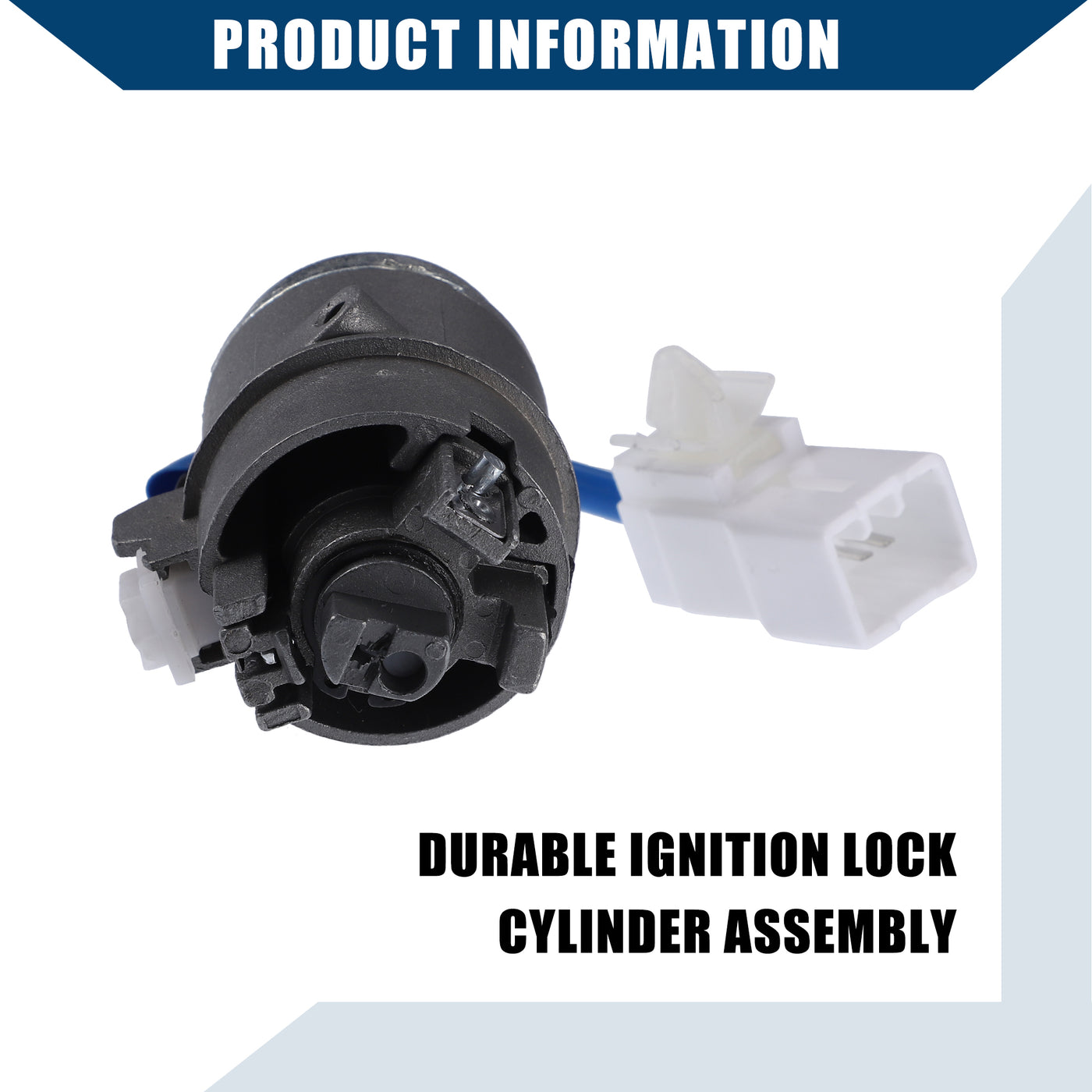 Hihaha No.81920-1EA00 Car Ignition Switch Lock Cylinder with 2 Key for Hyundai Accent Sedan 2006-2011 / Steering Lock Cylinder Set / Durable / 1 Set / Silver Tone