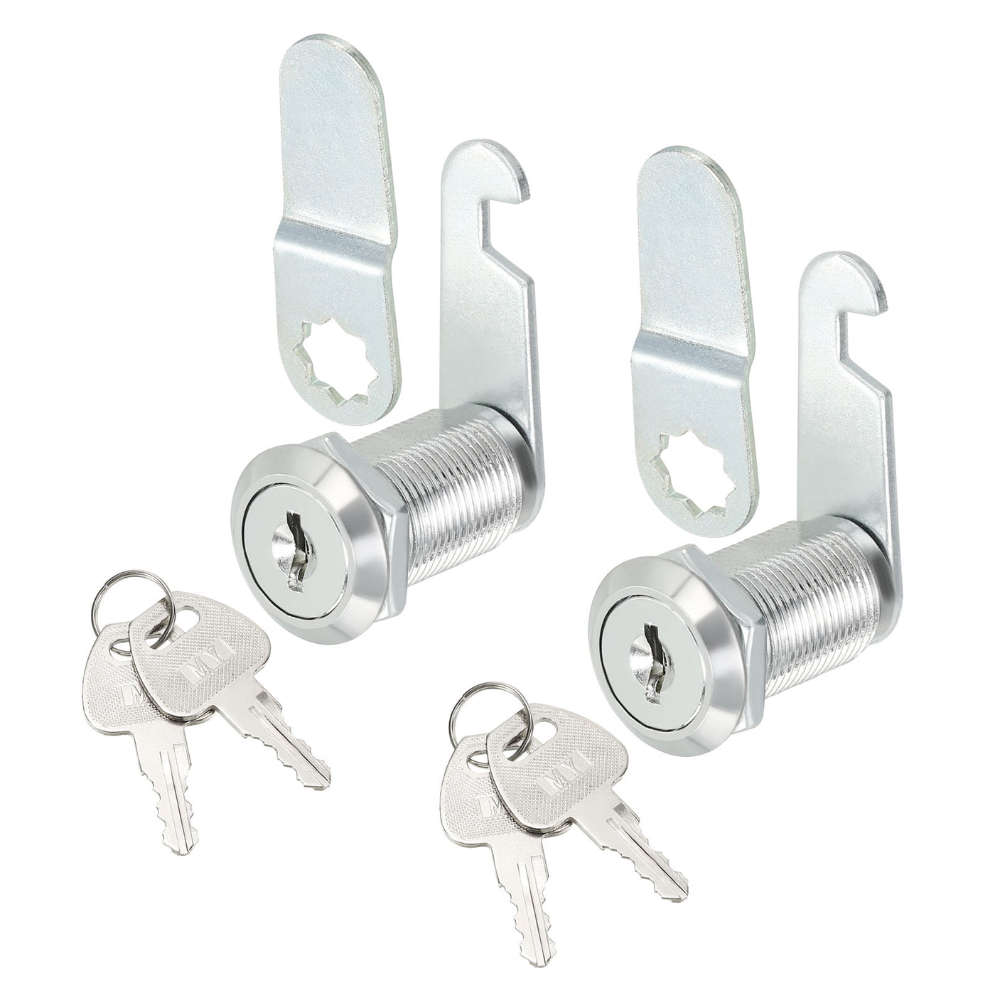 uxcell Uxcell Cam Lock 1-1/8" Fits Up to 7/8" Thickness Panel Keyed Alike Zinc Alloy 2Pcs