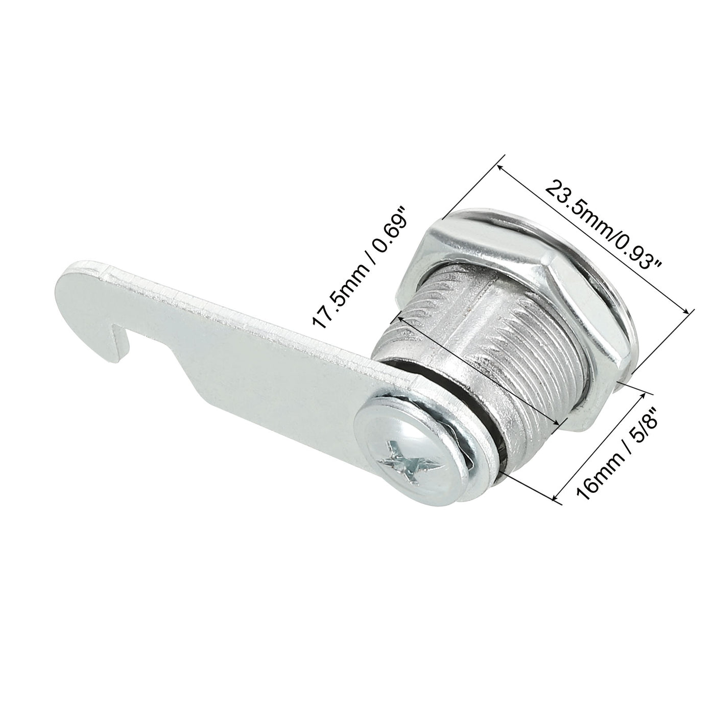 uxcell Uxcell Cabinet Drawer Cam Lock, 5/8" Cylinder Length Fits Up to 5/16" Thickness Panel, Keyed Alike Zinc Alloy Secure File Drawer Toolbox Mailbox 2Pcs